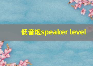 低音炮speaker level